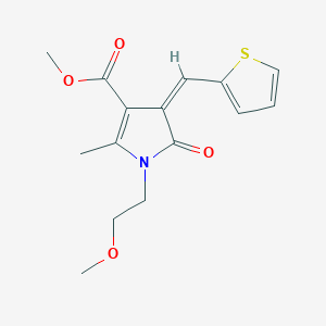 molecular formula C15H17NO4S B4675175 methyl 1-(2-methoxyethyl)-2-methyl-5-oxo-4-(2-thienylmethylene)-4,5-dihydro-1H-pyrrole-3-carboxylate 