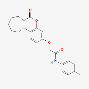 molecular formula C23H23NO4 B4675183 N-(4-methylphenyl)-2-[(6-oxo-6,7,8,9,10,11-hexahydrocyclohepta[c]chromen-3-yl)oxy]acetamide 
