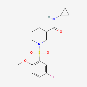 molecular formula C16H21FN2O4S B4675214 N-cyclopropyl-1-[(5-fluoro-2-methoxyphenyl)sulfonyl]-3-piperidinecarboxamide 
