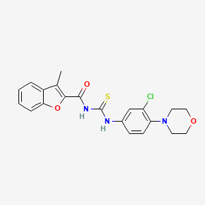 molecular formula C21H20ClN3O3S B4675221 N-({[3-chloro-4-(4-morpholinyl)phenyl]amino}carbonothioyl)-3-methyl-1-benzofuran-2-carboxamide 