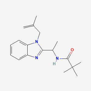 molecular formula C18H25N3O B4675245 2,2-dimethyl-N-{1-[1-(2-methyl-2-propen-1-yl)-1H-benzimidazol-2-yl]ethyl}propanamide 