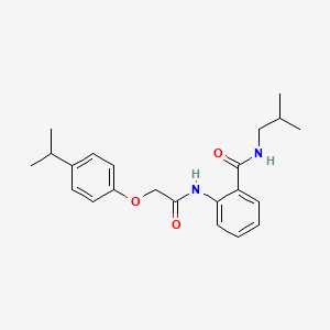 molecular formula C22H28N2O3 B4675252 N-isobutyl-2-{[(4-isopropylphenoxy)acetyl]amino}benzamide 