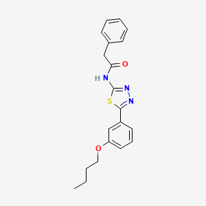 molecular formula C20H21N3O2S B4675254 N-[5-(3-butoxyphenyl)-1,3,4-thiadiazol-2-yl]-2-phenylacetamide 