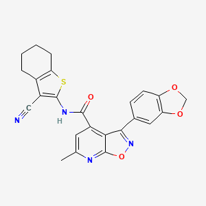 molecular formula C24H18N4O4S B4675261 3-(1,3-benzodioxol-5-yl)-N-(3-cyano-4,5,6,7-tetrahydro-1-benzothien-2-yl)-6-methylisoxazolo[5,4-b]pyridine-4-carboxamide 