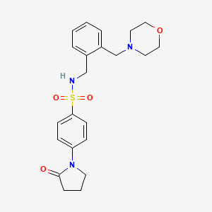 molecular formula C22H27N3O4S B4675270 N-[2-(4-morpholinylmethyl)benzyl]-4-(2-oxo-1-pyrrolidinyl)benzenesulfonamide 