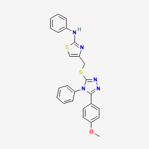 molecular formula C25H21N5OS2 B4675271 4-({[5-(4-methoxyphenyl)-4-phenyl-4H-1,2,4-triazol-3-yl]thio}methyl)-N-phenyl-1,3-thiazol-2-amine 