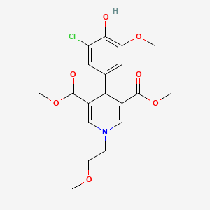 molecular formula C19H22ClNO7 B4675278 dimethyl 4-(3-chloro-4-hydroxy-5-methoxyphenyl)-1-(2-methoxyethyl)-1,4-dihydro-3,5-pyridinedicarboxylate 