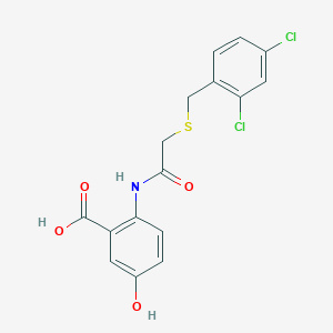 2-({[(2,4-dichlorobenzyl)thio]acetyl}amino)-5-hydroxybenzoic acid
