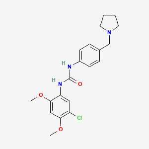 molecular formula C20H24ClN3O3 B4675292 N-(5-chloro-2,4-dimethoxyphenyl)-N'-[4-(1-pyrrolidinylmethyl)phenyl]urea 
