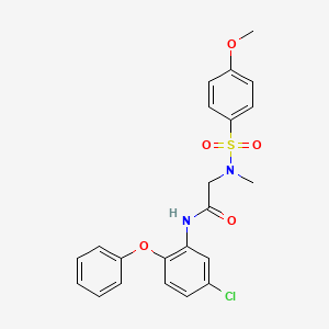 molecular formula C22H21ClN2O5S B4675339 N~1~-(5-chloro-2-phenoxyphenyl)-N~2~-[(4-methoxyphenyl)sulfonyl]-N~2~-methylglycinamide 