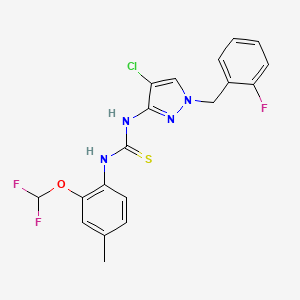 molecular formula C19H16ClF3N4OS B4675355 N-[4-chloro-1-(2-fluorobenzyl)-1H-pyrazol-3-yl]-N'-[2-(difluoromethoxy)-4-methylphenyl]thiourea 