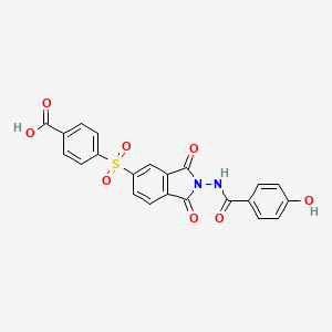 molecular formula C22H14N2O8S B4675378 4-({2-[(4-hydroxybenzoyl)amino]-1,3-dioxo-2,3-dihydro-1H-isoindol-5-yl}sulfonyl)benzoic acid 
