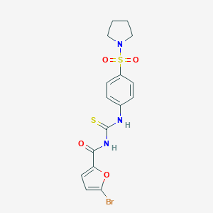 molecular formula C16H16BrN3O4S2 B467538 5-溴-N-((4-(吡咯烷-1-磺酰)苯基)氨基甲酰基)呋喃-2-甲酰胺 CAS No. 642973-96-4