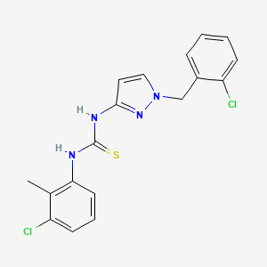 molecular formula C18H16Cl2N4S B4675382 N-[1-(2-chlorobenzyl)-1H-pyrazol-3-yl]-N'-(3-chloro-2-methylphenyl)thiourea 