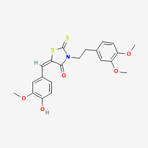 molecular formula C21H21NO5S2 B4675384 3-[2-(3,4-dimethoxyphenyl)ethyl]-5-(4-hydroxy-3-methoxybenzylidene)-2-thioxo-1,3-thiazolidin-4-one 