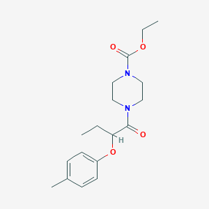 molecular formula C18H26N2O4 B4675390 ethyl 4-[2-(4-methylphenoxy)butanoyl]-1-piperazinecarboxylate 