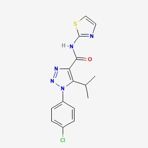 molecular formula C15H14ClN5OS B4675397 1-(4-chlorophenyl)-5-isopropyl-N-1,3-thiazol-2-yl-1H-1,2,3-triazole-4-carboxamide 