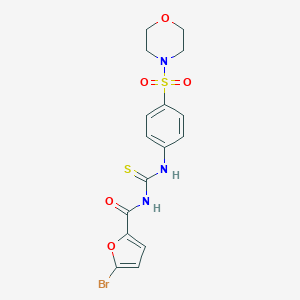 molecular formula C16H16BrN3O5S2 B467540 5-bromo-N-((4-(morpholinosulfonyl)phenyl)carbamothioyl)furan-2-carboxamide CAS No. 501111-70-2