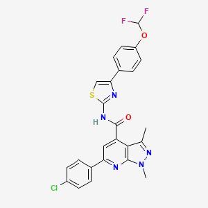 molecular formula C25H18ClF2N5O2S B4675403 6-(4-chlorophenyl)-N-{4-[4-(difluoromethoxy)phenyl]-1,3-thiazol-2-yl}-1,3-dimethyl-1H-pyrazolo[3,4-b]pyridine-4-carboxamide 