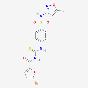 molecular formula C16H13BrN4O5S2 B467541 4-({[(5-溴-2-呋喃甲酰)氨基]羰硫基}氨基)-N-(5-甲基异恶唑-3-基)苯磺酰胺 CAS No. 501111-66-6