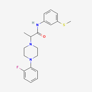 molecular formula C20H24FN3OS B4675414 2-[4-(2-fluorophenyl)-1-piperazinyl]-N-[3-(methylthio)phenyl]propanamide 