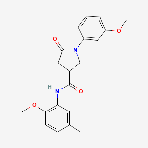 molecular formula C20H22N2O4 B4675415 N-(2-methoxy-5-methylphenyl)-1-(3-methoxyphenyl)-5-oxo-3-pyrrolidinecarboxamide 