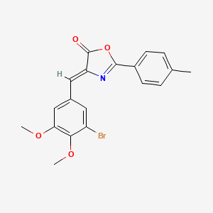 molecular formula C19H16BrNO4 B4675422 4-(3-bromo-4,5-dimethoxybenzylidene)-2-(4-methylphenyl)-1,3-oxazol-5(4H)-one 