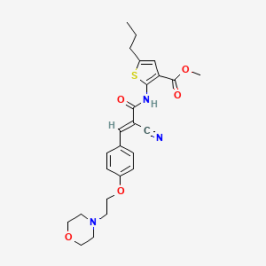molecular formula C25H29N3O5S B4675432 methyl 2-[(2-cyano-3-{4-[2-(4-morpholinyl)ethoxy]phenyl}acryloyl)amino]-5-propyl-3-thiophenecarboxylate 