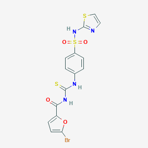 molecular formula C15H11BrN4O4S3 B467544 4-({[(5-溴-2-呋喃基)氨基]碳酰胺硫基}氨基)-N-(1,3-噻唑-2-基)苯磺酰胺 CAS No. 500201-76-3