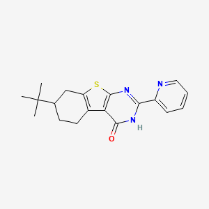 molecular formula C19H21N3OS B4675440 7-tert-butyl-2-(2-pyridinyl)-5,6,7,8-tetrahydro[1]benzothieno[2,3-d]pyrimidin-4(3H)-one 