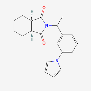 molecular formula C20H22N2O2 B4675448 (3aR,7aS)-2-{1-[3-(1H-pyrrol-1-yl)phenyl]ethyl}hexahydro-1H-isoindole-1,3(2H)-dione 