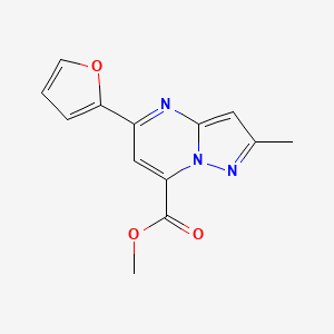 molecular formula C13H11N3O3 B4675454 methyl 5-(2-furyl)-2-methylpyrazolo[1,5-a]pyrimidine-7-carboxylate 