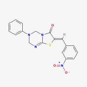 molecular formula C18H14N4O3S B4675481 7-(3-nitrobenzylidene)-3-phenyl-3,4-dihydro-2H-[1,3]thiazolo[3,2-a][1,3,5]triazin-6(7H)-one 