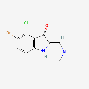 molecular formula C11H10BrClN2O B4675490 5-bromo-4-chloro-2-[(dimethylamino)methylene]-1,2-dihydro-3H-indol-3-one 