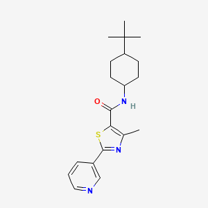 molecular formula C20H27N3OS B4675491 N-(4-tert-butylcyclohexyl)-4-methyl-2-(3-pyridinyl)-1,3-thiazole-5-carboxamide 