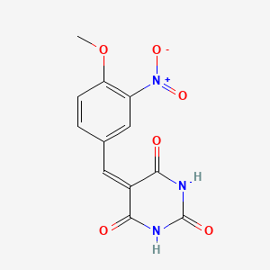 molecular formula C12H9N3O6 B4675512 5-(4-methoxy-3-nitrobenzylidene)-2,4,6(1H,3H,5H)-pyrimidinetrione 