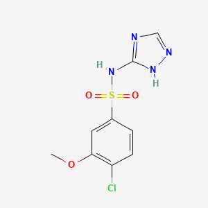 molecular formula C9H9ClN4O3S B4675570 4-chloro-3-methoxy-N-1H-1,2,4-triazol-3-ylbenzenesulfonamide 