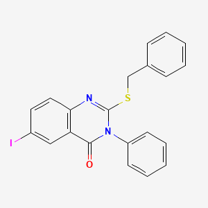 molecular formula C21H15IN2OS B4675579 2-(benzylthio)-6-iodo-3-phenyl-4(3H)-quinazolinone 