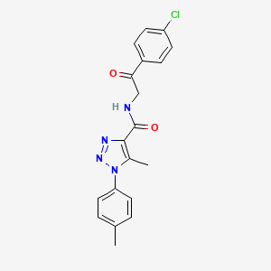 molecular formula C19H17ClN4O2 B4675587 N-[2-(4-chlorophenyl)-2-oxoethyl]-5-methyl-1-(4-methylphenyl)-1H-1,2,3-triazole-4-carboxamide 