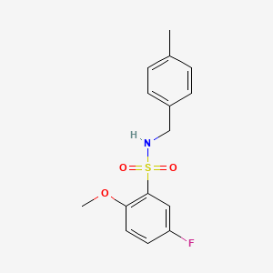 molecular formula C15H16FNO3S B4675591 5-fluoro-2-methoxy-N-(4-methylbenzyl)benzenesulfonamide 