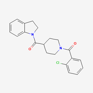 molecular formula C21H21ClN2O2 B4675611 1-{[1-(2-chlorobenzoyl)-4-piperidinyl]carbonyl}indoline 