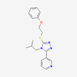 molecular formula C19H22N4OS B4675620 3-{4-isobutyl-5-[(2-phenoxyethyl)thio]-4H-1,2,4-triazol-3-yl}pyridine 