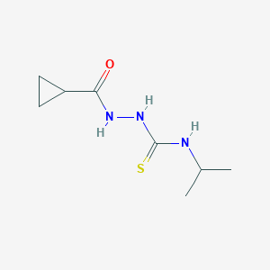 molecular formula C8H15N3OS B4675625 2-(cyclopropylcarbonyl)-N-isopropylhydrazinecarbothioamide 