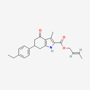 molecular formula C22H25NO3 B4675645 2-buten-1-yl 6-(4-ethylphenyl)-3-methyl-4-oxo-4,5,6,7-tetrahydro-1H-indole-2-carboxylate 