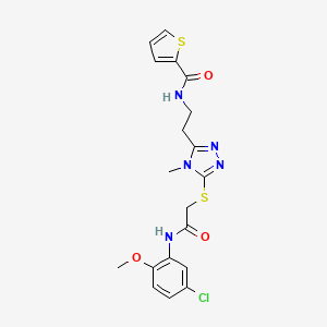 molecular formula C19H20ClN5O3S2 B4675652 N-{2-[5-({2-[(5-chloro-2-methoxyphenyl)amino]-2-oxoethyl}thio)-4-methyl-4H-1,2,4-triazol-3-yl]ethyl}-2-thiophenecarboxamide 