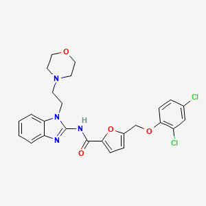 molecular formula C25H24Cl2N4O4 B4675671 5-[(2,4-dichlorophenoxy)methyl]-N-{1-[2-(4-morpholinyl)ethyl]-1H-benzimidazol-2-yl}-2-furamide 