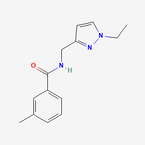 molecular formula C14H17N3O B4675688 N-[(1-ethyl-1H-pyrazol-3-yl)methyl]-3-methylbenzamide 