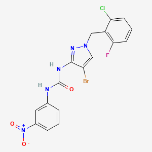 molecular formula C17H12BrClFN5O3 B4675707 N-[4-bromo-1-(2-chloro-6-fluorobenzyl)-1H-pyrazol-3-yl]-N'-(3-nitrophenyl)urea 