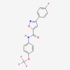 molecular formula C17H10F4N2O3 B4675725 3-(4-fluorophenyl)-N-[4-(trifluoromethoxy)phenyl]-5-isoxazolecarboxamide 