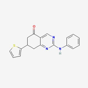 molecular formula C18H15N3OS B4675744 2-anilino-7-(2-thienyl)-7,8-dihydro-5(6H)-quinazolinone 